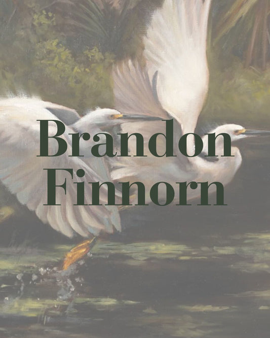 brandon finnorn painting with two bird and added text overlay