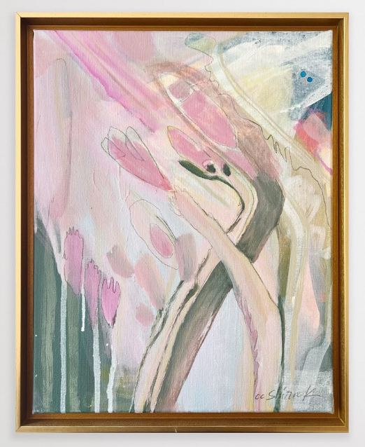Caitlin Shirock painting in gold frame