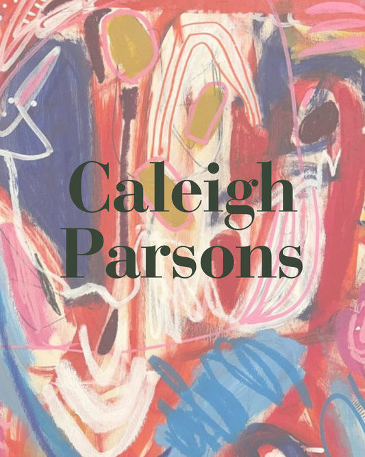 caleigh parsons painting with text overlay