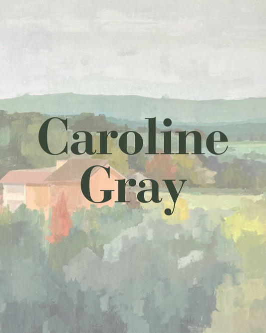 caroline gray painting with text overlay