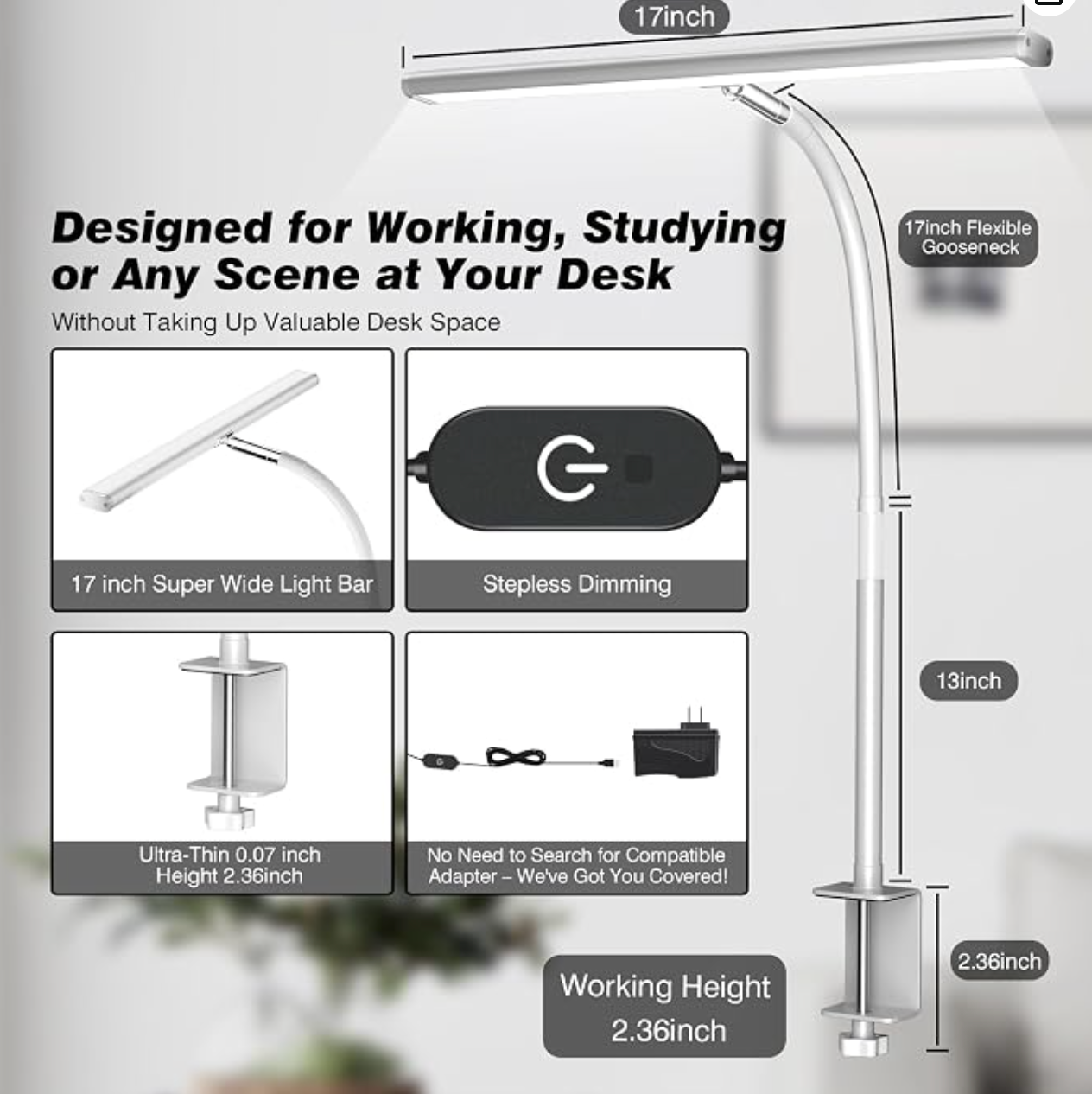 Dimmable LED Clamp Light