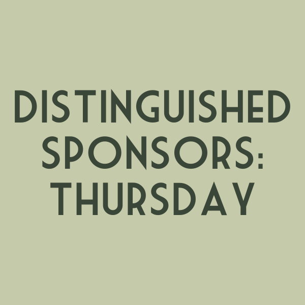 text that reads Distinguished Sponsor Thursday