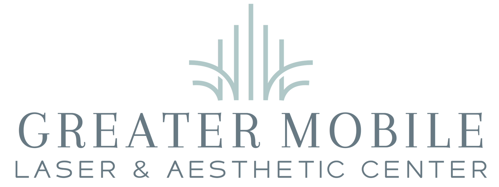 Logo of Greater Mobile Laser & Aesthetic Center on a white background
