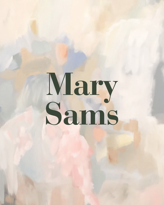 mary sams painting faith with text overlay that reads mary sams
