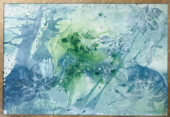 blue and green painting by Meghean Warner