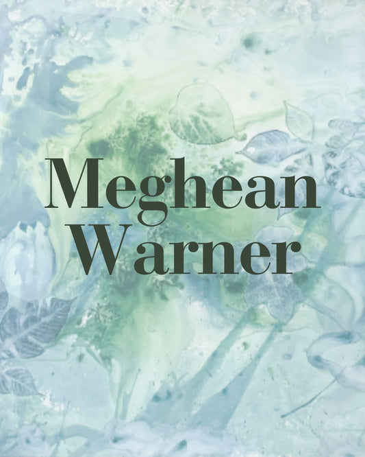 Meghean Warner painting with text overlay