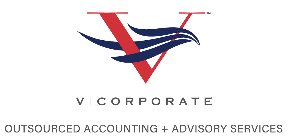 v corporate logo