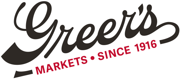 Greer's Markets logo in black cursive script with red text reading 'MARKETS • SINCE 1916' on a white background.