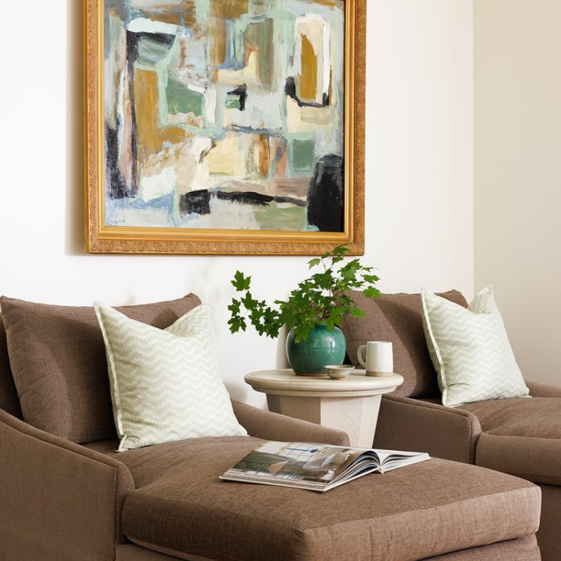 seating area with artwork