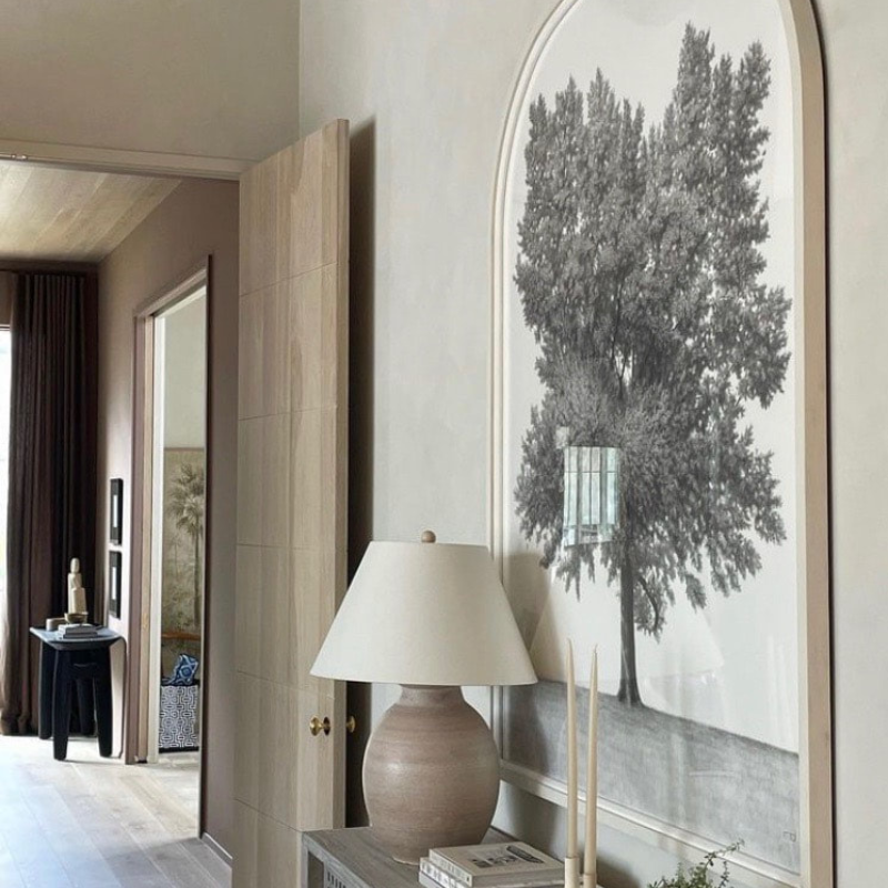 styled hallway with artwork by richard bowers
